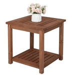ZNTS Square Wood Side Table Carbonized Color 67801241