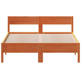 Bed Frame without Mattress Wax Brown 120x190 cm Small Double Solid Wood Pine 842777
