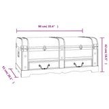 Treasure Chest Wood Black 90x51x42 cm 275394