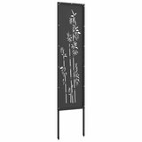 Garden Privacy Screen Black 32 x 140 cm Cold-rolled steel 876224