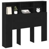 Headboard Cabinet Black Oak 120 x 19 x 103.5 cm Engineered Wood 862751