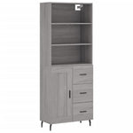 Highboard Grey Sonoma 69.5x34x180 cm Engineered Wood 3190043