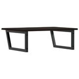 Basin Shelf Wall Mounted Steel and Solid Wood Oak 3302659