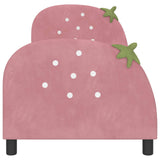 Children's Bed Frame with Headboard Pink 80 x 160 cm Velvet 42011070