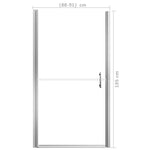 ZNTS Shower Door Frost Tempered Glass 91x195 cm 146659