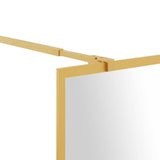 Walk-in Shower Wall with Clear ESG Glass Gold 80x195 cm 154953