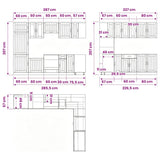 14 Piece Kitchen Cabinet Set "Lucca" Artisan Oak Engineered Wood 3314990