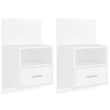 Wall-mounted Bedside Cabinets 2 pcs White 811008