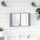 LED Bathroom Mirror Cabinet Grey Sonoma 80x12x45 cm Acrylic 834952