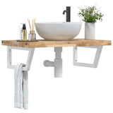 Basin Shelf Wall Mounted Steel and Solid Wood Acacia 3302810