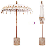 Balinese Parasol Cream 180-190 cm Cotton and solid wood 3356889