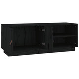 TV Cabinet Black 105x34x40 cm Solid Wood Pine 818224