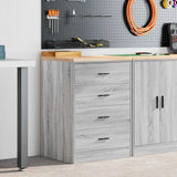 Garage Storage Cabinet Grey Sonoma 60x51x85 cm Solid Wood Pine 860603