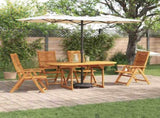 Garden Dining Set Folding 5 pcs Brown Solid Acacia Wood 3375718