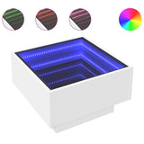 Coffee Table with LED White 50x50x30 cm Engineered Wood 847504