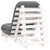 Futon Sofa Bed with Mattress White 60x206x11 cm Solid Wood Pine 846747