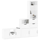 4 Piece TV Units with Storage ODDA White Solid Wood Pine 3365381