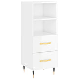 Sideboard High Gloss White 34.5x34x90 cm Engineered Wood 828646