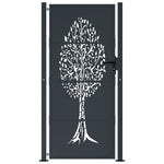 Garden Gate Anthracite 105x205 cm Steel Tree Design 153159