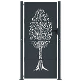 Garden Gate Anthracite 100x200 cm Steel Tree Design 153159