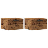 Wall-mounted Bedside Cabinets 2 pcs Old Wood 34x30x20 cm 856980