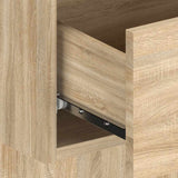Bed Headboard with Cabinets Sonoma Oak Engineered Wood 3115726