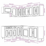 11 Piece Kitchen Cabinet Set "Lucca" Black Engineered Wood 3314922