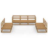7 Piece Garden Lounge Set Honey Brown Solid Pinewood 3075422