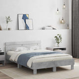 Bed Frame Concrete grey Engineered wood, Plywood 3207430