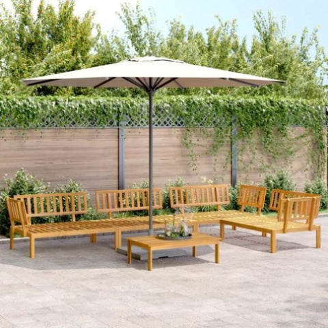 ZNTS 5 Piece Garden Pallet Sofa Set Solid Wood Acacia 3209442