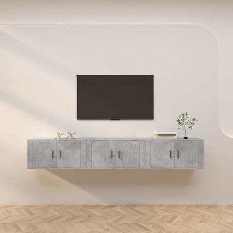 Wall-mounted TV Cabinets 3 pcs Concrete Grey 80x34.5x40 cm 3188362