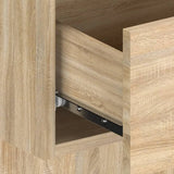 Bed Headboard with Cabinets Sonoma Oak Engineered Wood 3115750