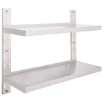 2-Tier Floating Wall Shelf Stainless Steel 100x30 cm 51047