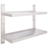2-Tier Floating Wall Shelf Stainless Steel 100x30 cm 51047