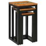 Nesting Table 3 pcs Brown Solid Teak Wood 42015919