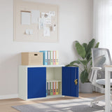 File Cabinet Light Grey and Blue 90x40x70 cm Steel 339726