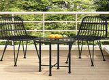 Dining Table Black 50 cm Tempered Glass and Steel 319433