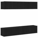 TV Cabinet Set 4 pcs Black Oak Engineered Wood 3333051