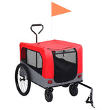 2-in-1 Pet Bike Trailer & Jogging Stroller Red and Grey 92440