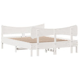Bed Frame without Mattress White 160x200 cm Solid Wood Pine 3216376