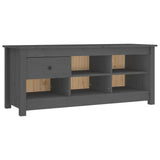 Shoe Cabinet Grey 110x38x45.5 cm Solid Wood Pine 814596
