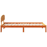 Bed Frame with Headboard Wax Brown 90 x 190 cm Solid Pine Wood 872088