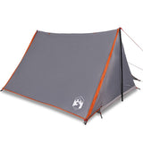 Camping Tent 2-Person Grey and Orange Waterproof 94531