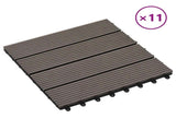Decking Tile 11 pcs Dark Brown 30 x 30 cm WPC 42046670