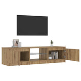 TV Cabinet with LED Lights Artisian Oak 140x40x36 cm Engineered Wood 856350