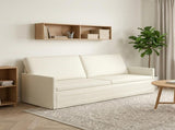 3 Seater Sofa Cream 220 x 81 x 82 cm Corduroy Fabric 42041168
