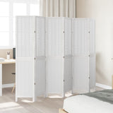 Room Divider 6 Panels White Solid Wood Paulownia 358730