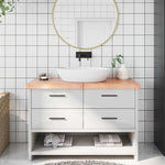 Bathroom Countertop Light Brown 120x60xcm Treated Solid Wood 3156144