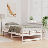 Bed Frame White 90 x 220 cm Solid Pine Wood 873170