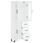 Highboard White 69.5x34x180 cm Engineered Wood 3198489
